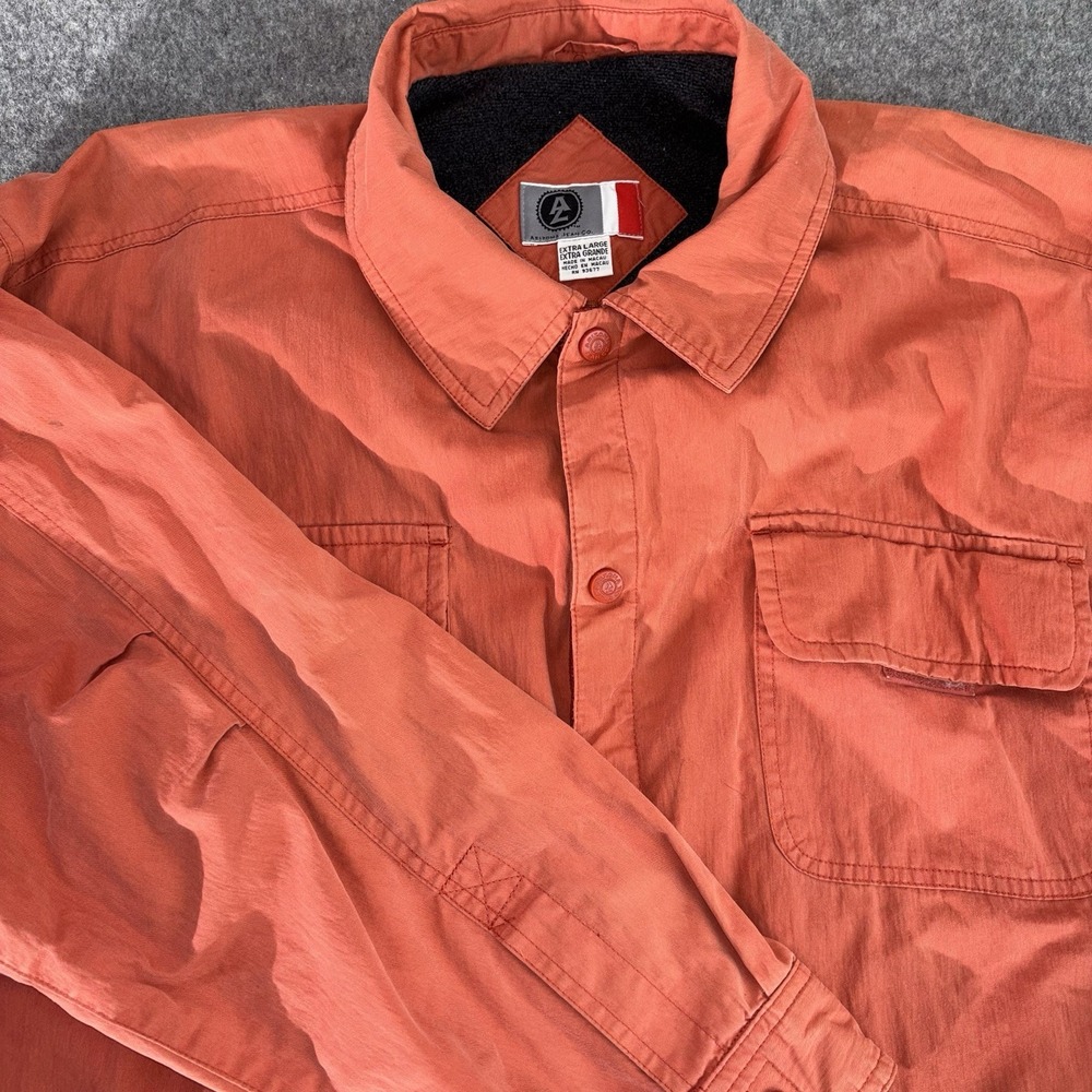 Arizona Jean Co Jacket Men's XL Y2K Orange Button‎ Front Lightweight Workwear